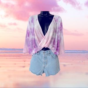 INC International concepts tie dye twisted top